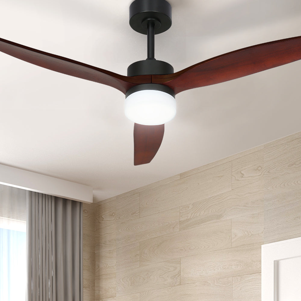 Devanti 52’’ Ceiling Fan AC Motor 3 Blades w/Light Dark Wood Appliances > Fans > Ceiling Fans