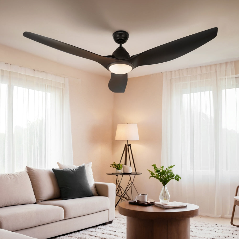 Devanti 64 Inch Ceiling Fan DC Motor w/Light w/Remote Black Appliances > Fans > Ceiling Fans