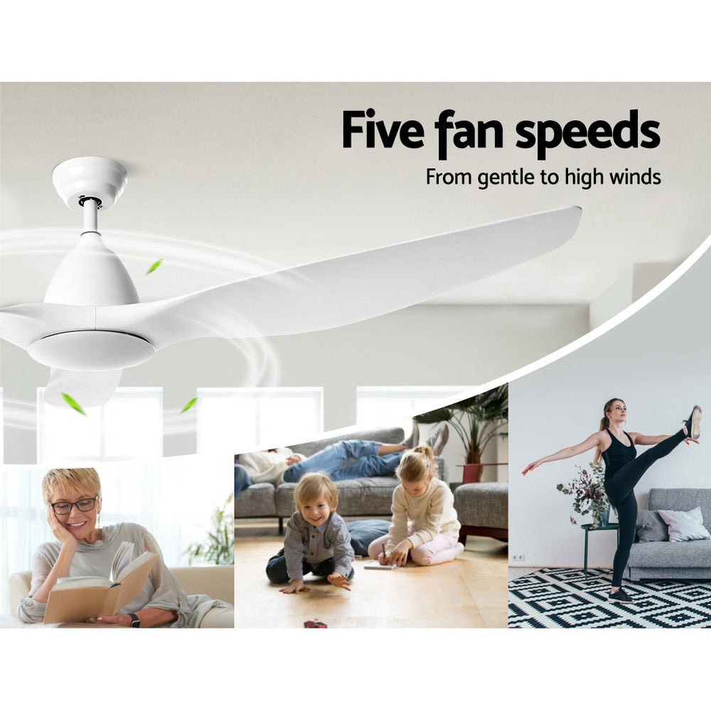 Devanti 64’’ Ceiling Fan DC Motor w/Light w/Remote White Appliances > Fans > Ceiling Fans