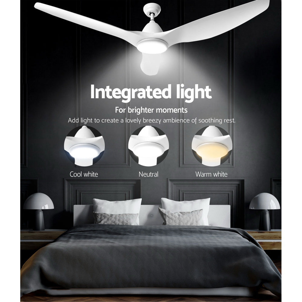 Devanti 64’’ Ceiling Fan DC Motor w/Light w/Remote White Appliances > Fans > Ceiling Fans