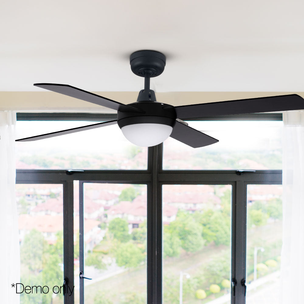 Devanti 52’’ Ceiling Fan AC Motor w/Light w/Remote Black Appliances > Fans > Ceiling Fans