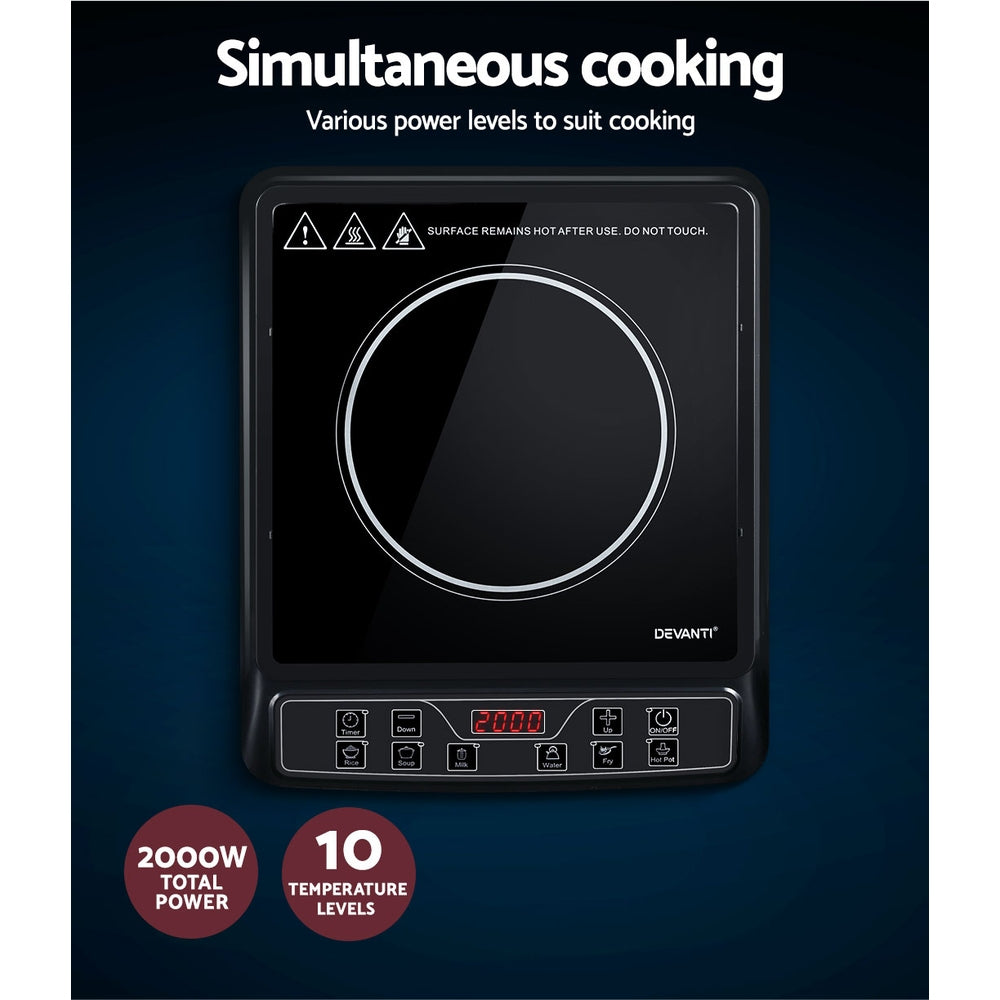 Devanti Induction Cooktop 30cm Portable Cooker Appliances > Kitchen Appliances