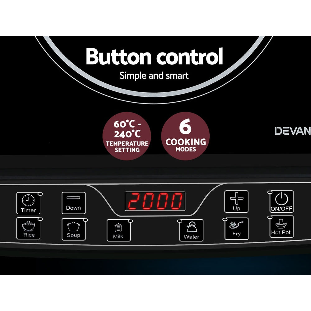 Devanti Induction Cooktop 30cm Portable Cooker Appliances > Kitchen Appliances