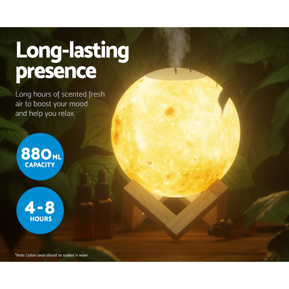 Devanti Aroma Diffuser Aromatherapy Moon Lamp 880ml Appliances > Aroma Diffusers & Humidifiers