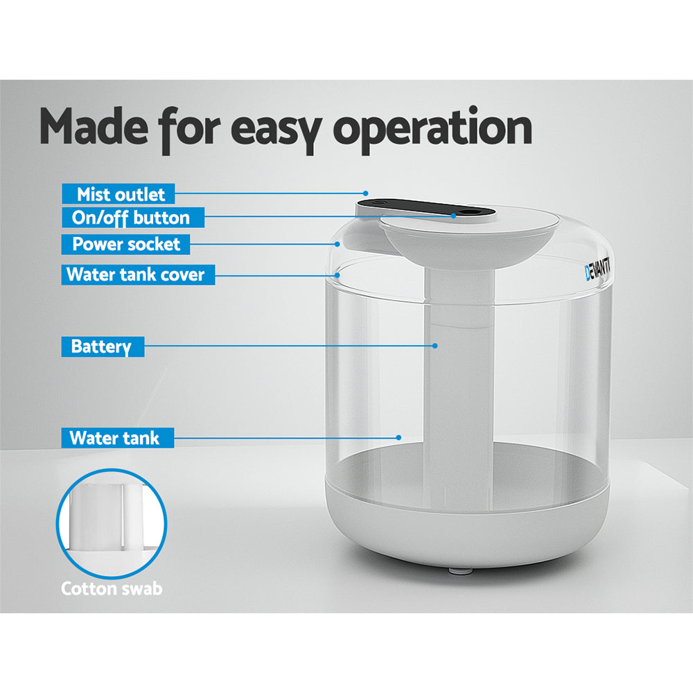 Devanti Aroma Diffuser Aromatherapy Humidifier 1L Appliances > Aroma Diffusers & Humidifiers
