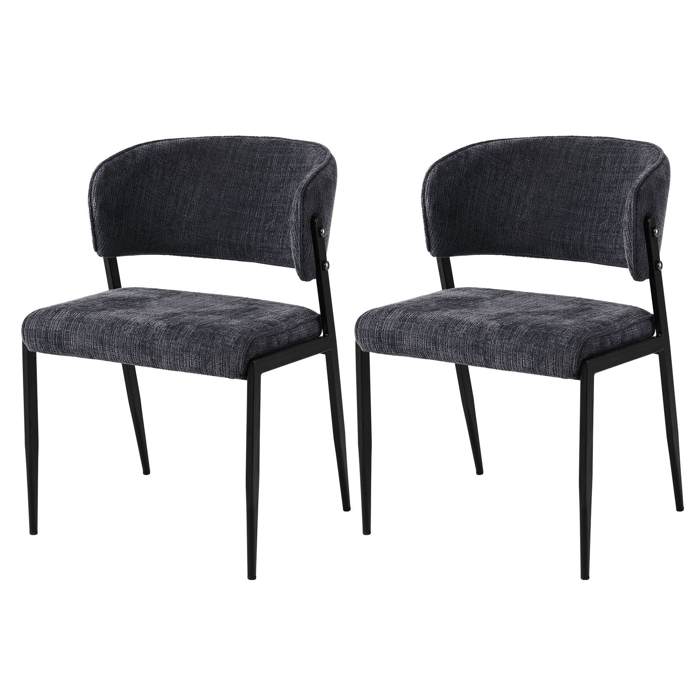 Linen Dining Chairs Set of 2 – Charcoal