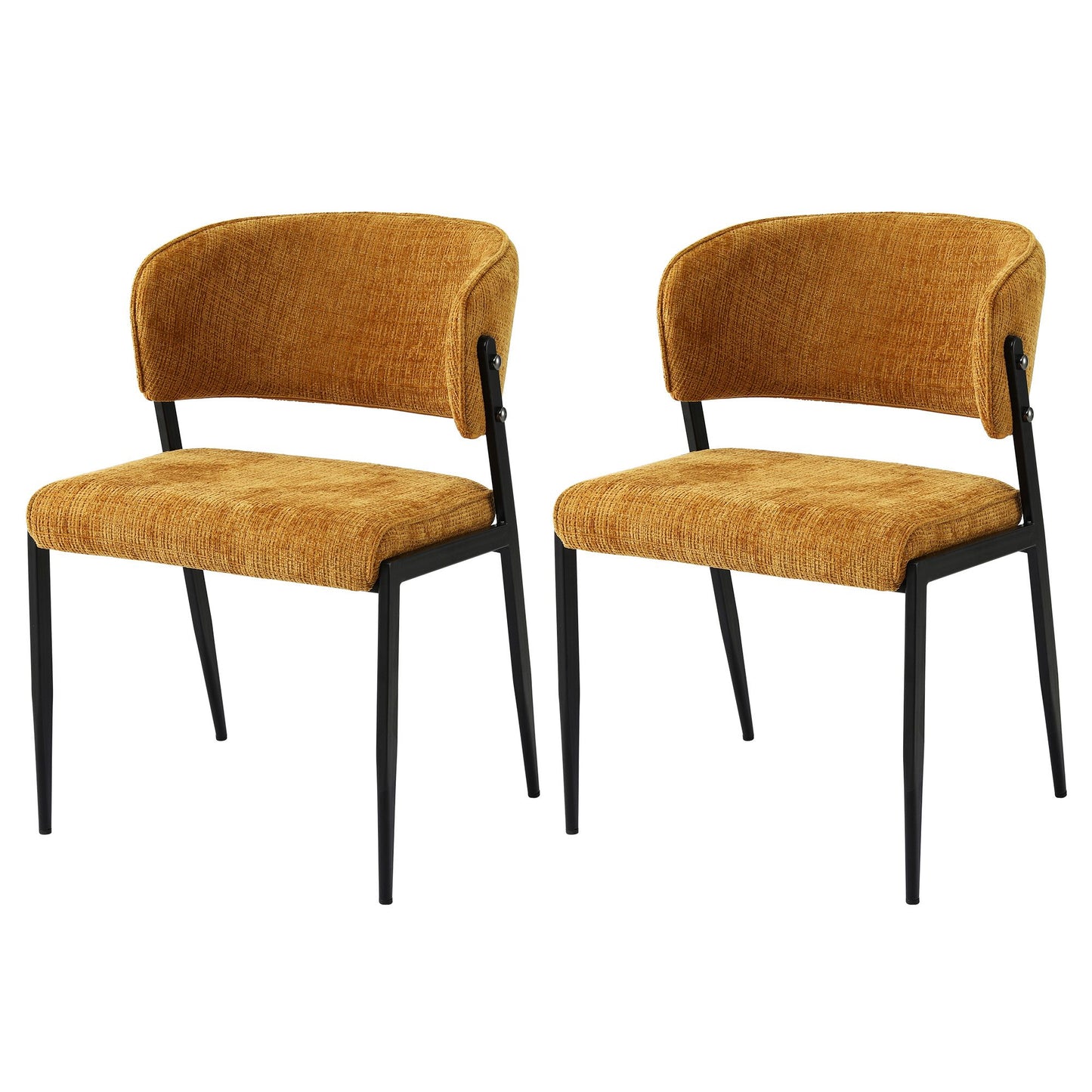 Linen Dining Chairs Set of 2 – Mustard