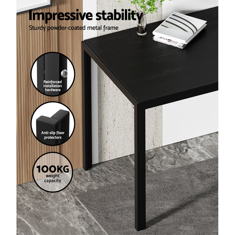 Artiss Dining Chairs and Table Dining Set 4 Chair Set Of 5 Black - Furniture > Dining > Dining Set