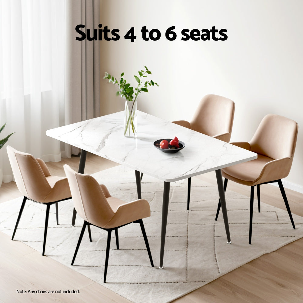 1.5M Artiss Dining Table Marble Effect - Furniture > Dining > Dining Tables