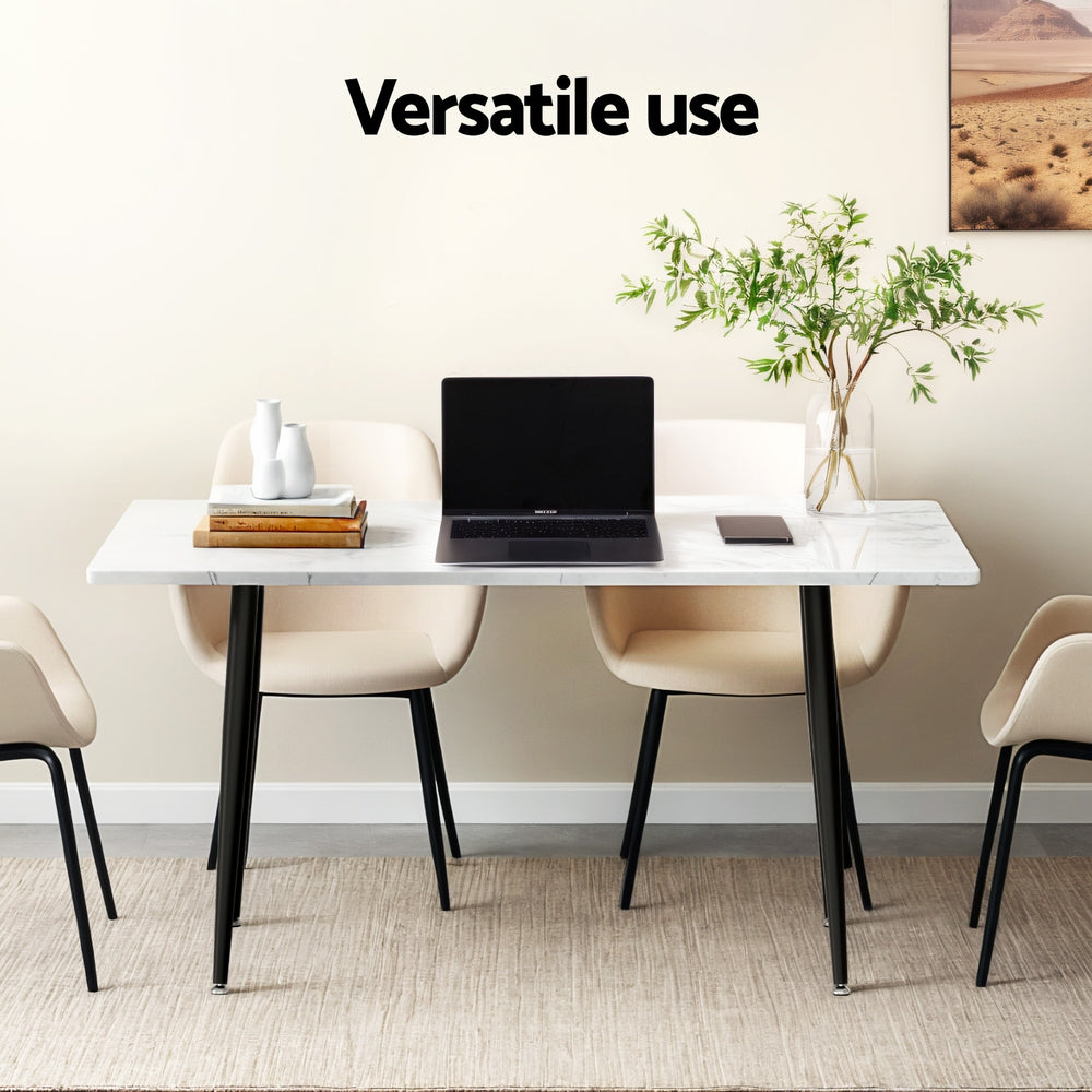 1.5M Artiss Dining Table Marble Effect - Furniture > Dining > Dining Tables