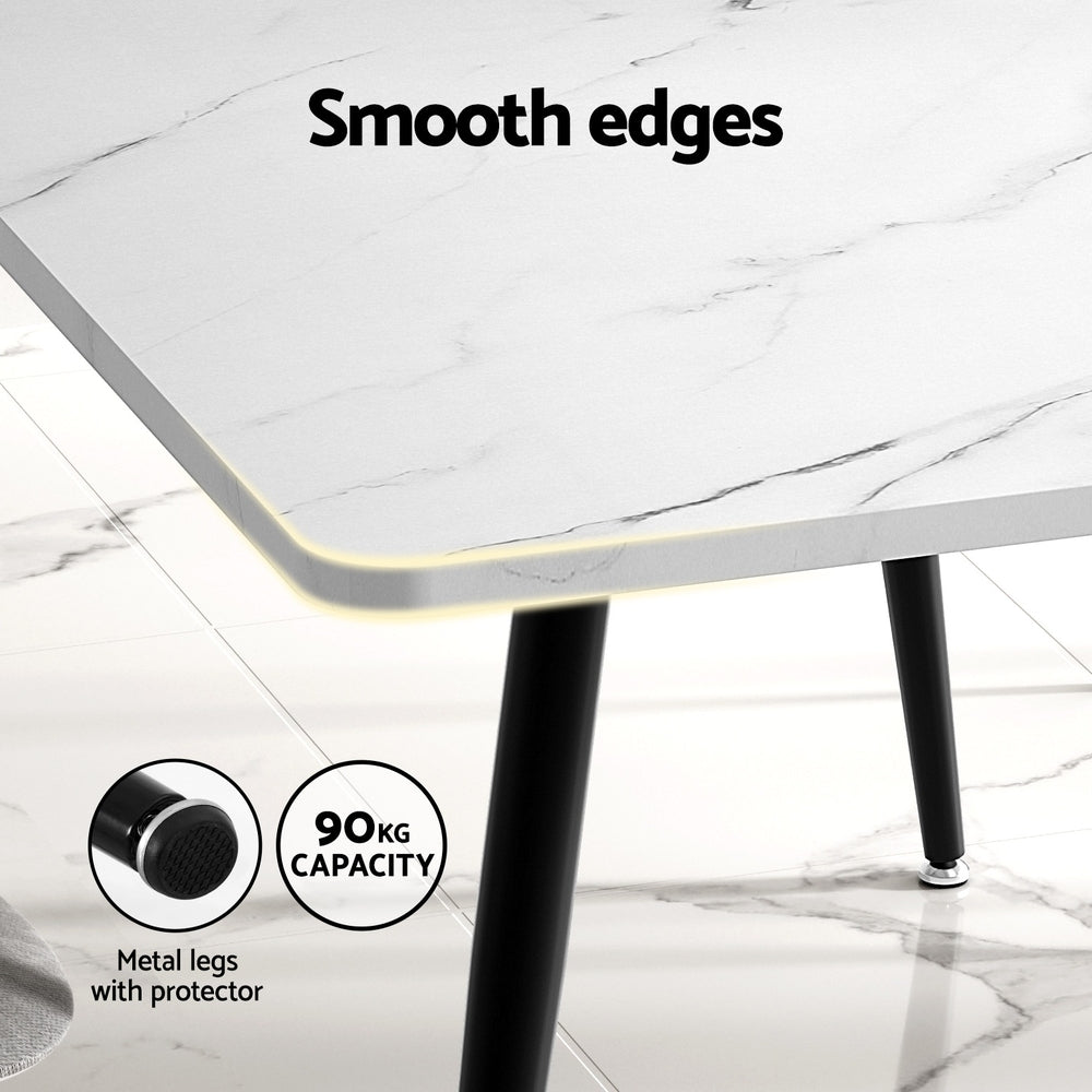 1.5M Artiss Dining Table Marble Effect - Furniture > Dining > Dining Tables
