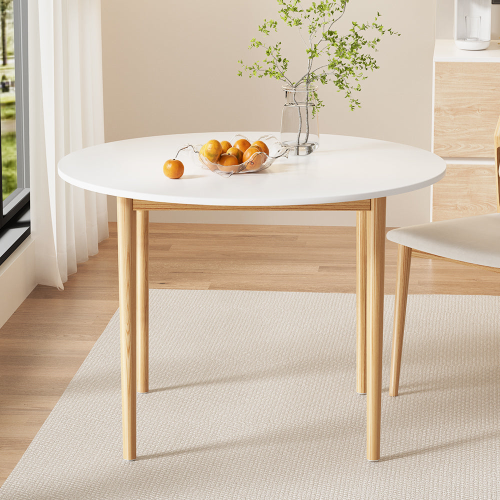 Artiss Dining Table Round White 108CM Diameter Demi Furniture > Dining > Dining Tables