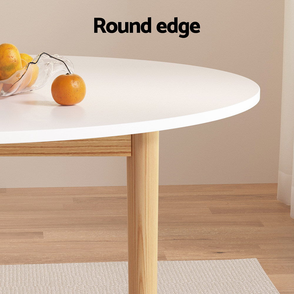 Artiss Dining Table Round White 108CM Diameter Demi Furniture > Dining > Dining Tables