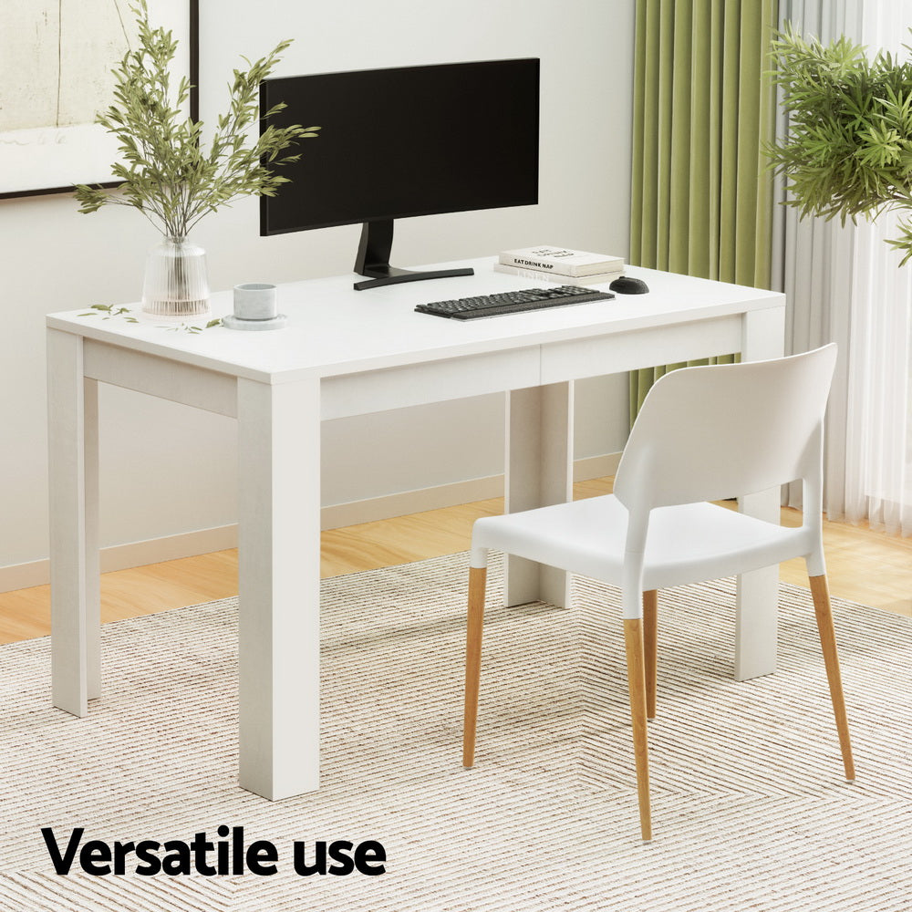 1 Artiss Dining Table and 4 Chairs Set White Wood - Furniture > Dining > Dining Set