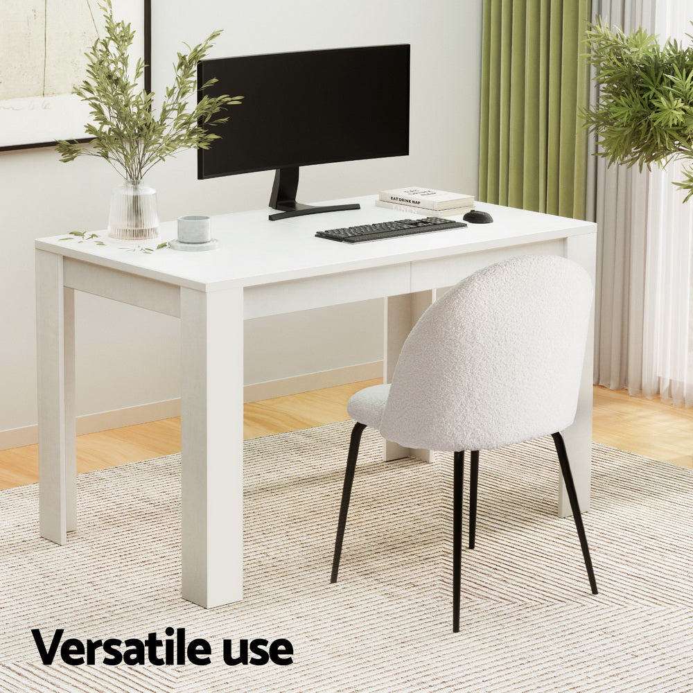 1 Artiss Dining Table and 4 Chairs Set White Sherpa - Furniture > Dining > Dining Set
