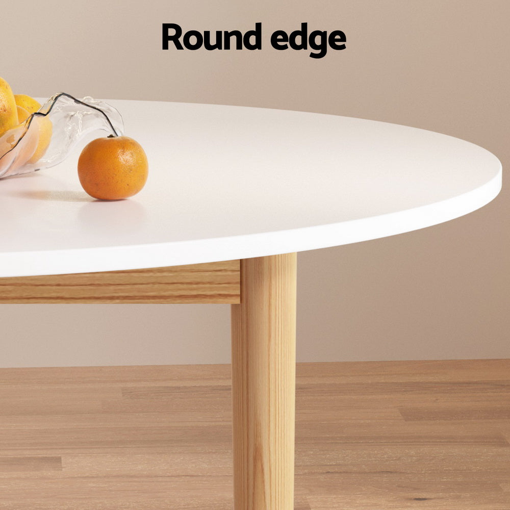 1 Artiss Dining Table and 4 Chairs Set Wishbone Wood Furniture > Dining > Dining Set