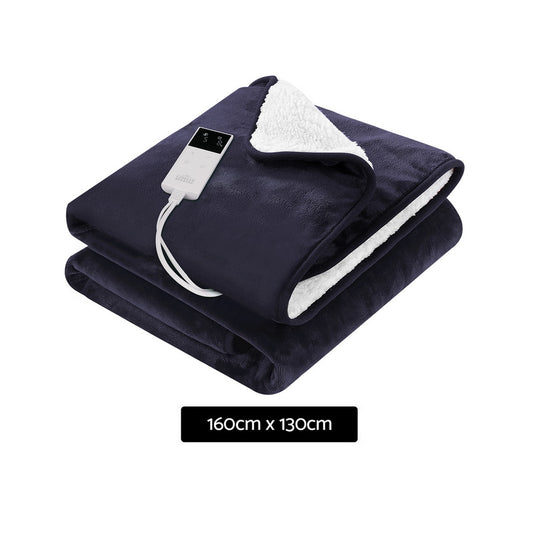 Giselle Electric Throw Rug Heated Blanket Fleece Charcoal - Home & Garden > Bedding > Blankets & Throws