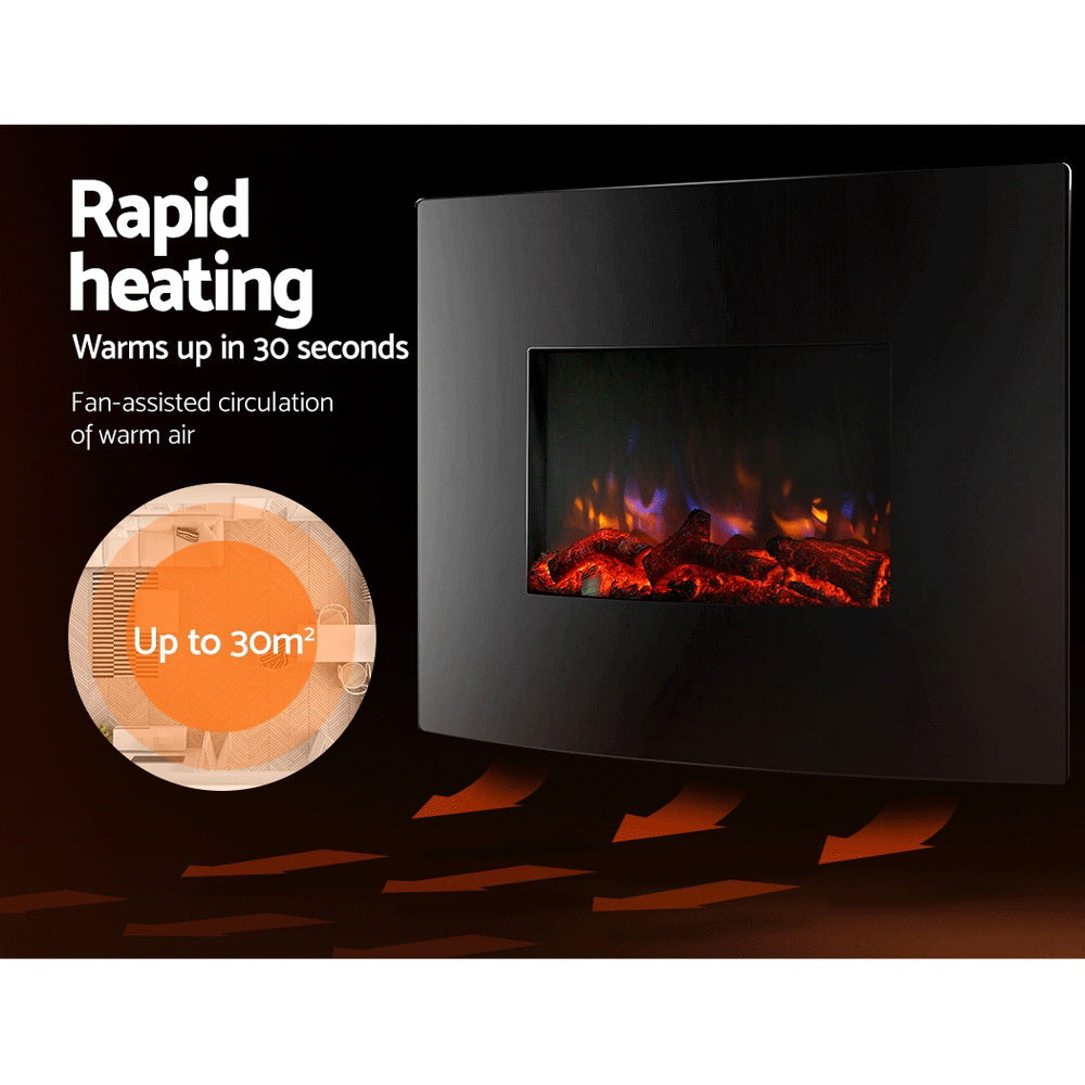 Devanti Electric Fireplace Fire Heater 2000W Appliances > Heaters