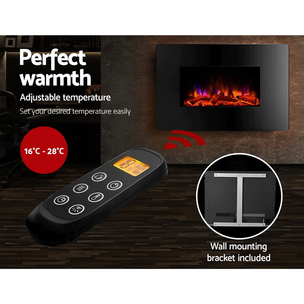 Devanti Electric Fireplace Fire Heater 2000W Appliances > Heaters