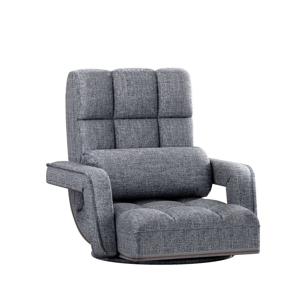 Artiss Floor Lounge Sofa Bed Swivel Grey - Furniture > Sofas > Sofas & Sofa Beds
