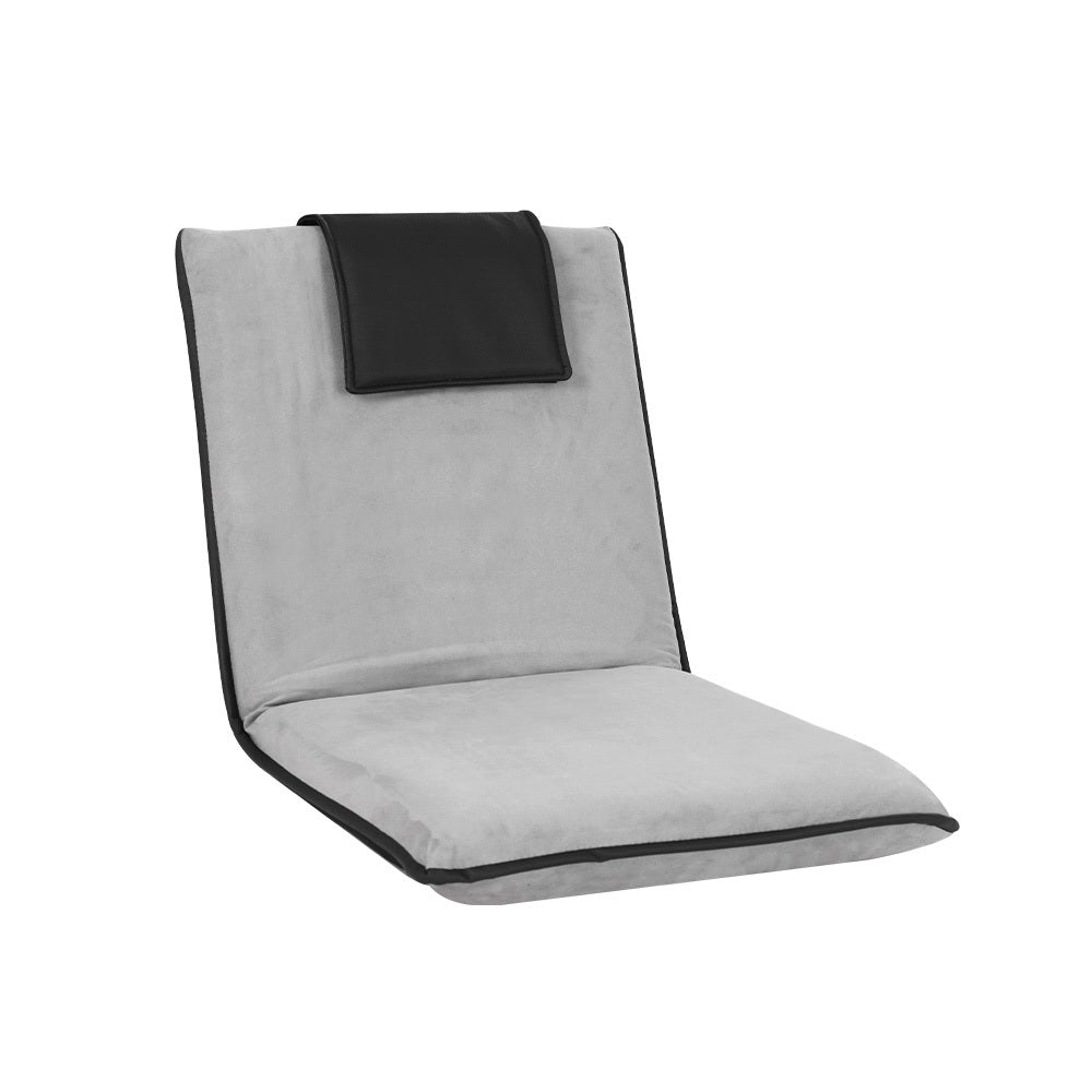 Artiss Floor Lounge Sofa Bed Couch Recliner Chair Folding Chair Cushion Grey - Furniture > Bar Stools & Chairs > Arm