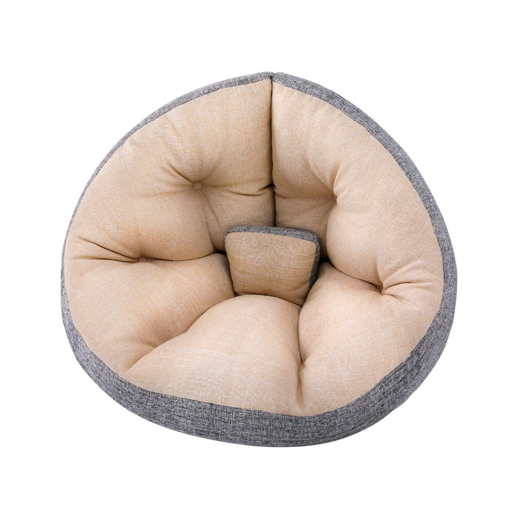 Artiss Floor Lounge Sofa Bed Chair Foldable Washable Beige Furniture > Bar Stools & Chairs > Arm Chairs & Recliners