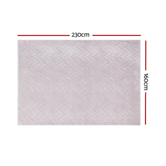 Artiss Rug 160x230cm Area Rug Washable Mat Large Carpet Microfiber Ripple Home & Garden > Rugs > Floor Rugs