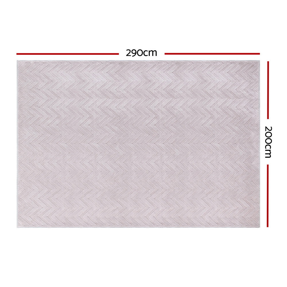 Artiss Rug 200x290cm Area Rug Washable Mat Large Carpet Microfiber Ripple - Home & Garden > Rugs > Floor Rugs