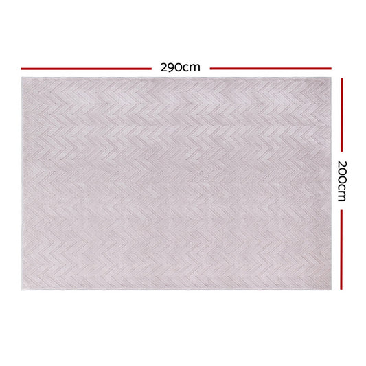 Artiss Rug 200x290cm Area Rug Washable Mat Large Carpet Microfiber Ripple Home & Garden > Rugs > Floor Rugs