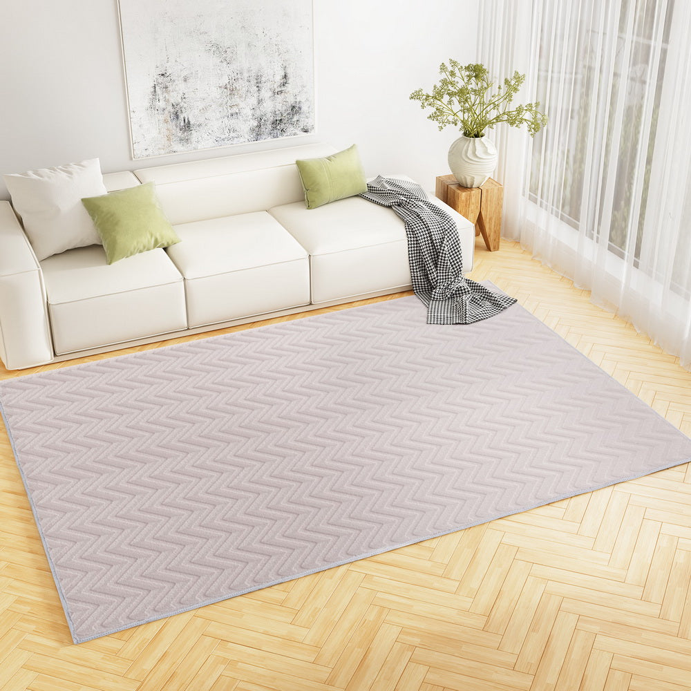 Artiss Rug 200x290cm Area Rug Washable Mat Large Carpet Microfiber Ripple - Home & Garden > Rugs > Floor Rugs