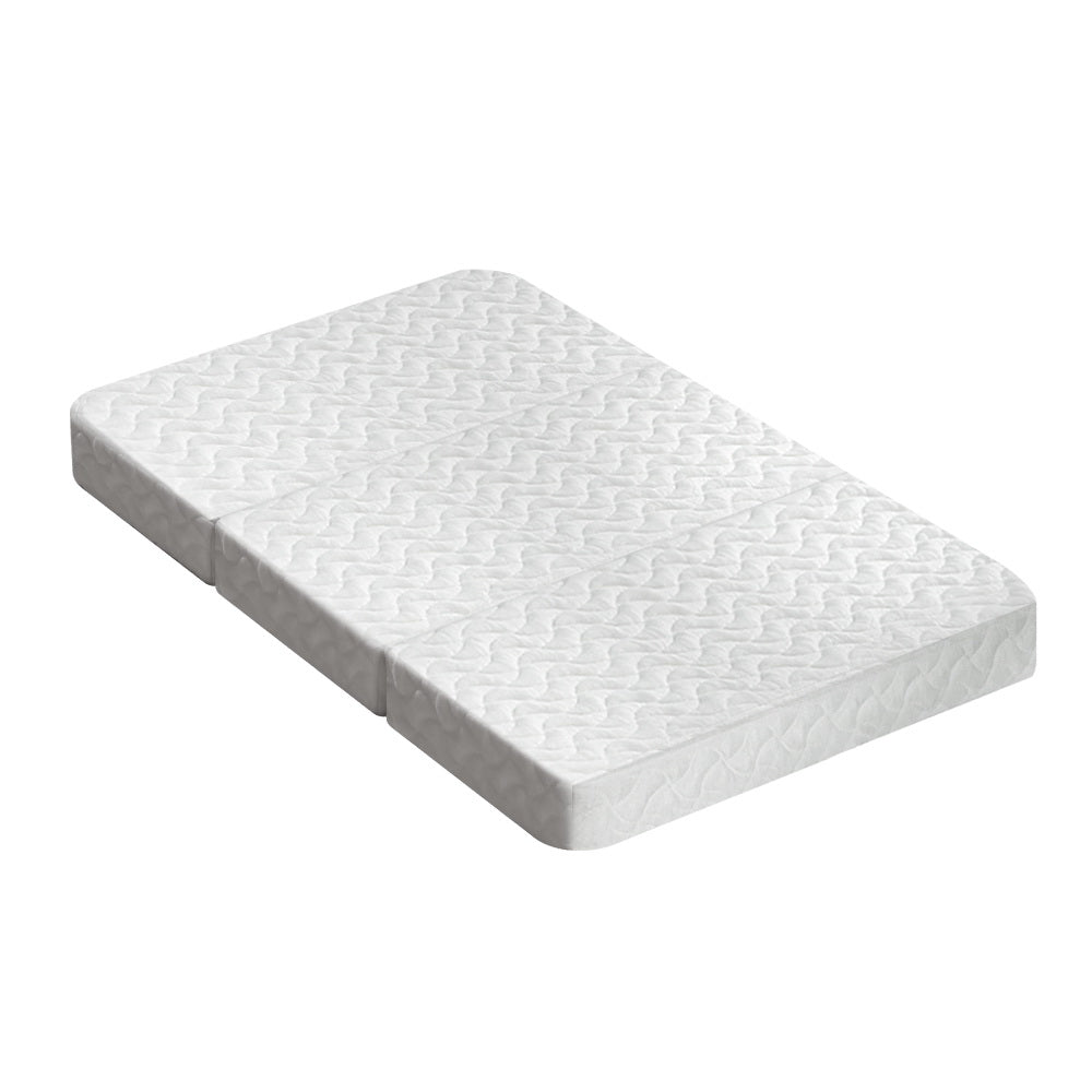 Giselle Bedding Foldable Mattress Folding Foam Cot Bed White Furniture > Mattresses