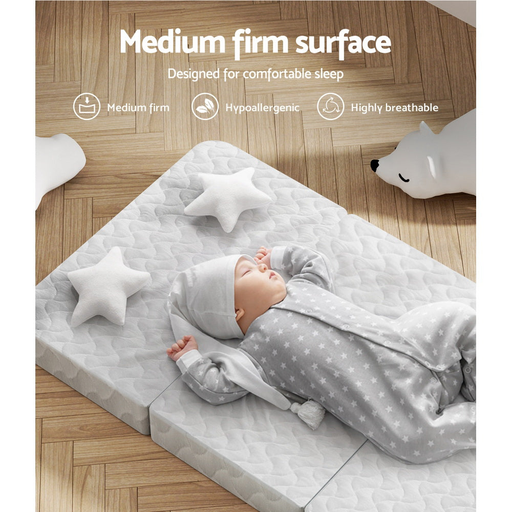 Giselle Bedding Foldable Mattress Folding Foam Cot Bed White Furniture > Mattresses