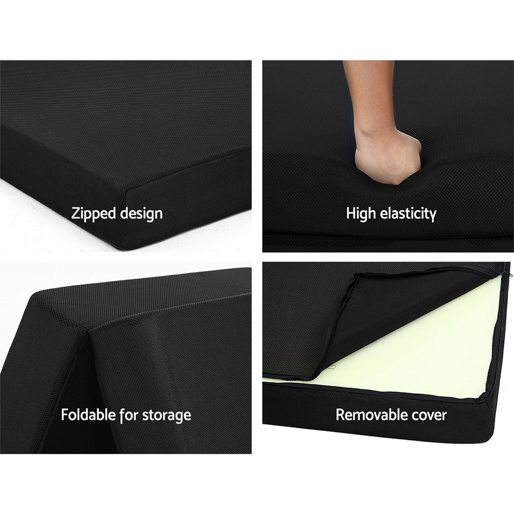 Giselle Bedding Foldable Mattress Folding Foam Bed Mat Black Furniture > Mattresses