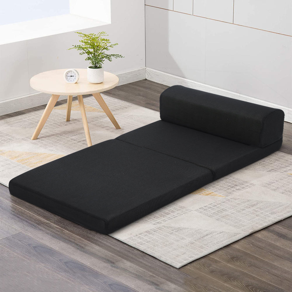 Giselle Bedding Foldable Mattress Folding Foam Bed Mat Black Furniture > Mattresses
