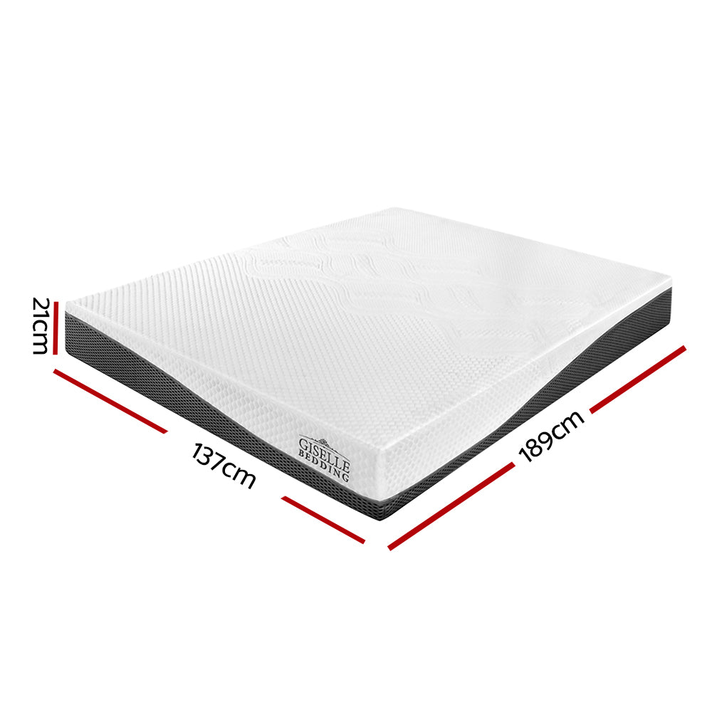Giselle Bedding Memory Foam Mattress Bed Cool Gel Non Spring 21cm Double - Furniture > Mattresses > Mattress Toppers