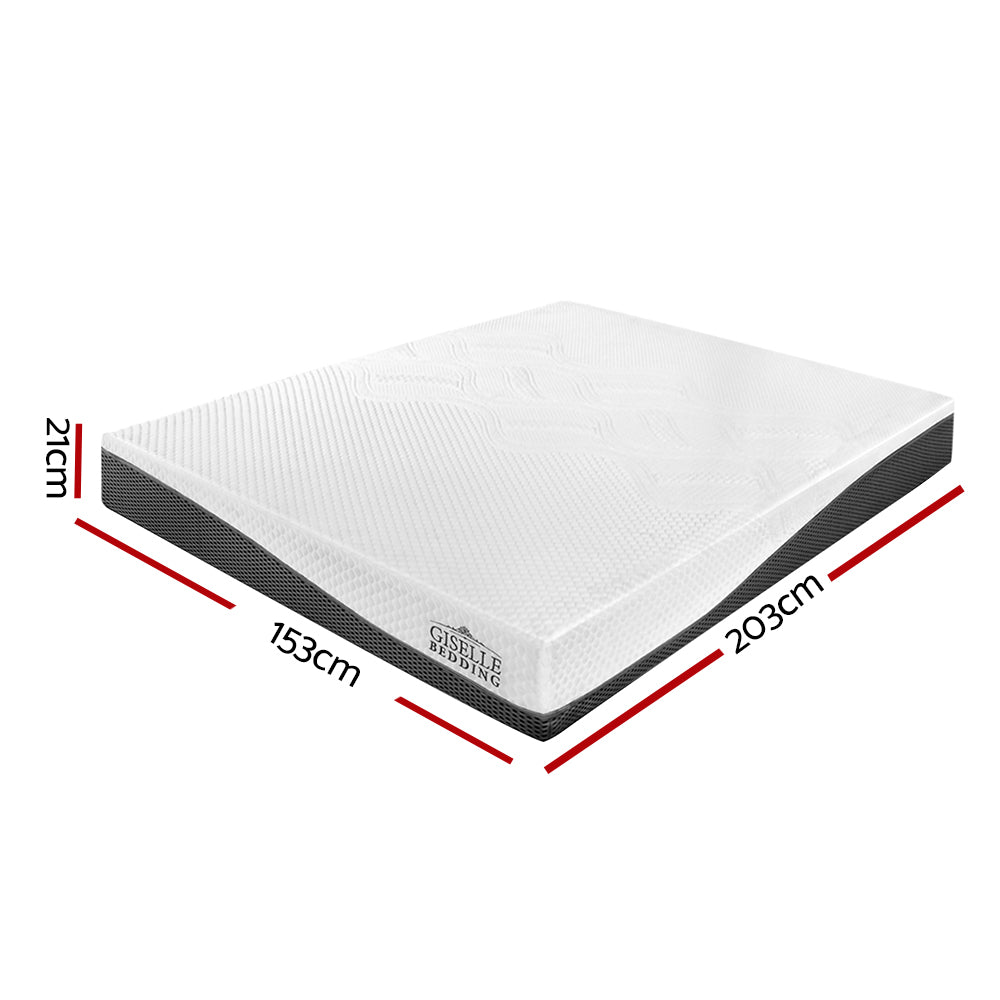 Giselle Bedding Memory Foam Mattress Bed Cool Gel Non Spring 21cm Queen - Furniture > Mattresses > Mattress Toppers
