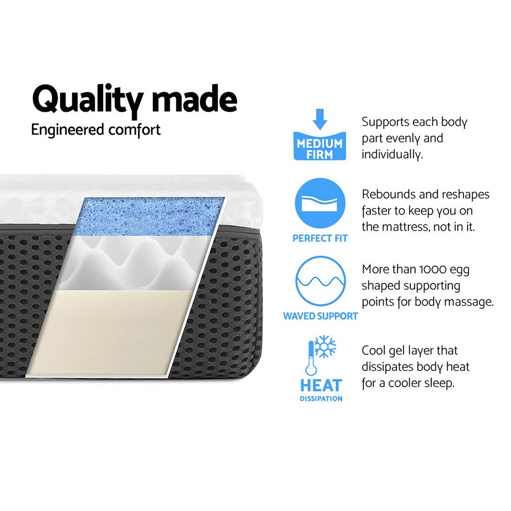 Giselle Bedding Memory Foam Mattress Bed Cool Gel Non Spring 21cm Queen - Furniture > Mattresses > Mattress Toppers