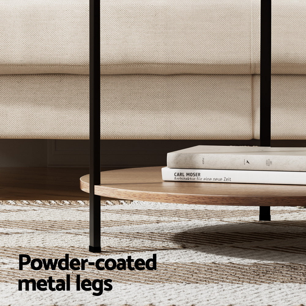 Artiss Coffee Table Side Table Round White Cedric - Furniture > Living Room > Coffee Tables