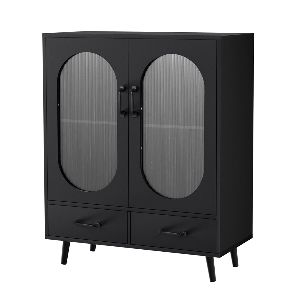 Artiss Buffet Sideboard Double Doors - Black - Furniture > Dining > Buffets & Sideboards