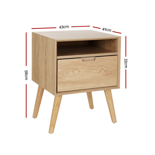 Artiss Bedside Table Drawers Side Table Shelf Storage Cabinet Nightstand GORR Furniture > Bedroom > Bedside Tables