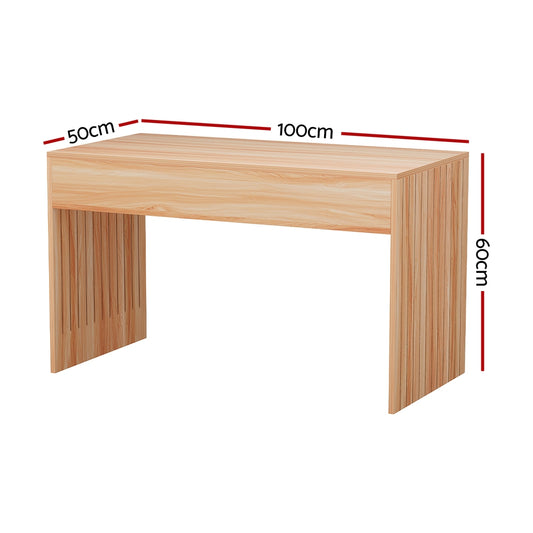 Artiss Coffee Table Rectangle Fluted Side 100CM Furniture > Living Room > Coffee Tables