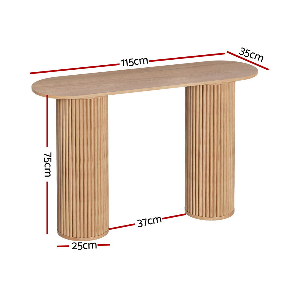 Artiss Console Table Oval 115CM Pine Blake - Furniture > Living Room > Side Tables