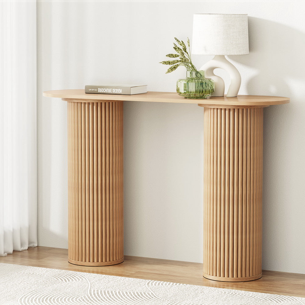 Artiss Console Table Oval 115CM Pine Blake - Furniture > Living Room > Side Tables