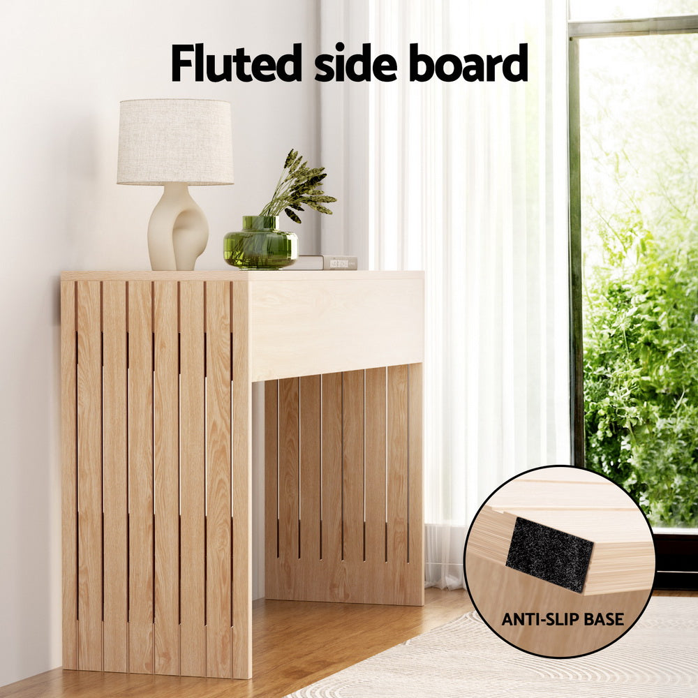 Artiss Console Table Hallway Fluted 120CM Pine - Furniture > Living Room > Side Tables