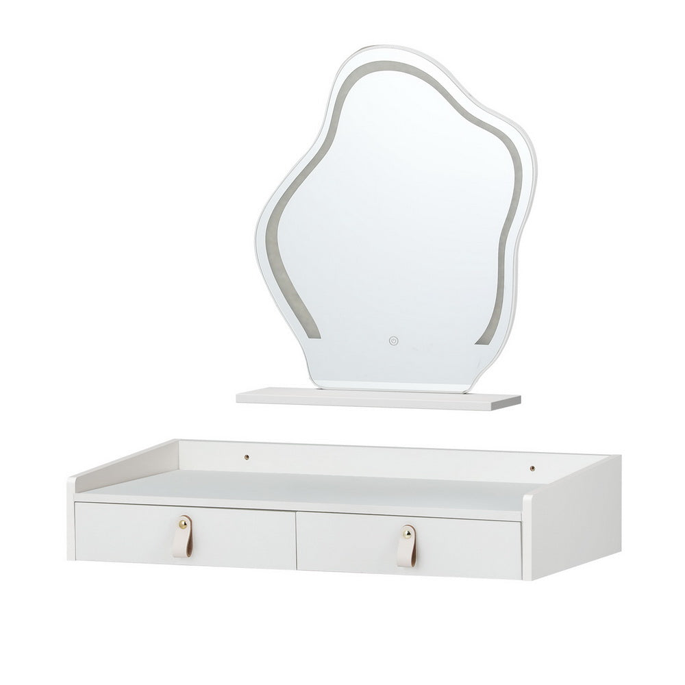 Artiss Dressing Table Floating LED White Daphne Furniture > Bedroom > Dressing Vanity & Dressing Tables
