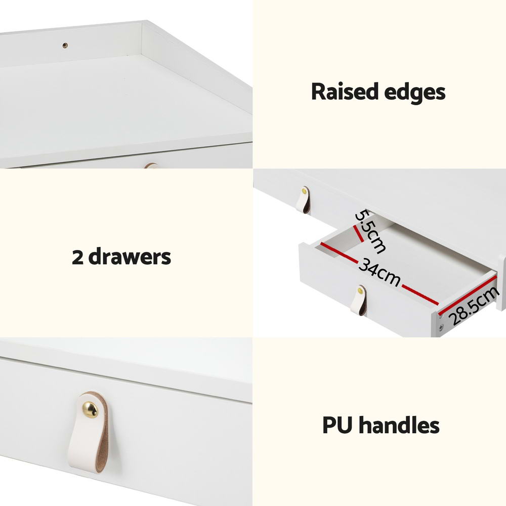 Artiss Dressing Table Floating LED White Daphne Furniture > Bedroom > Dressing Vanity & Dressing Tables