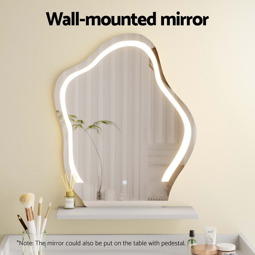 Artiss Dressing Table Floating LED White Daphne Furniture > Bedroom > Dressing Vanity & Dressing Tables