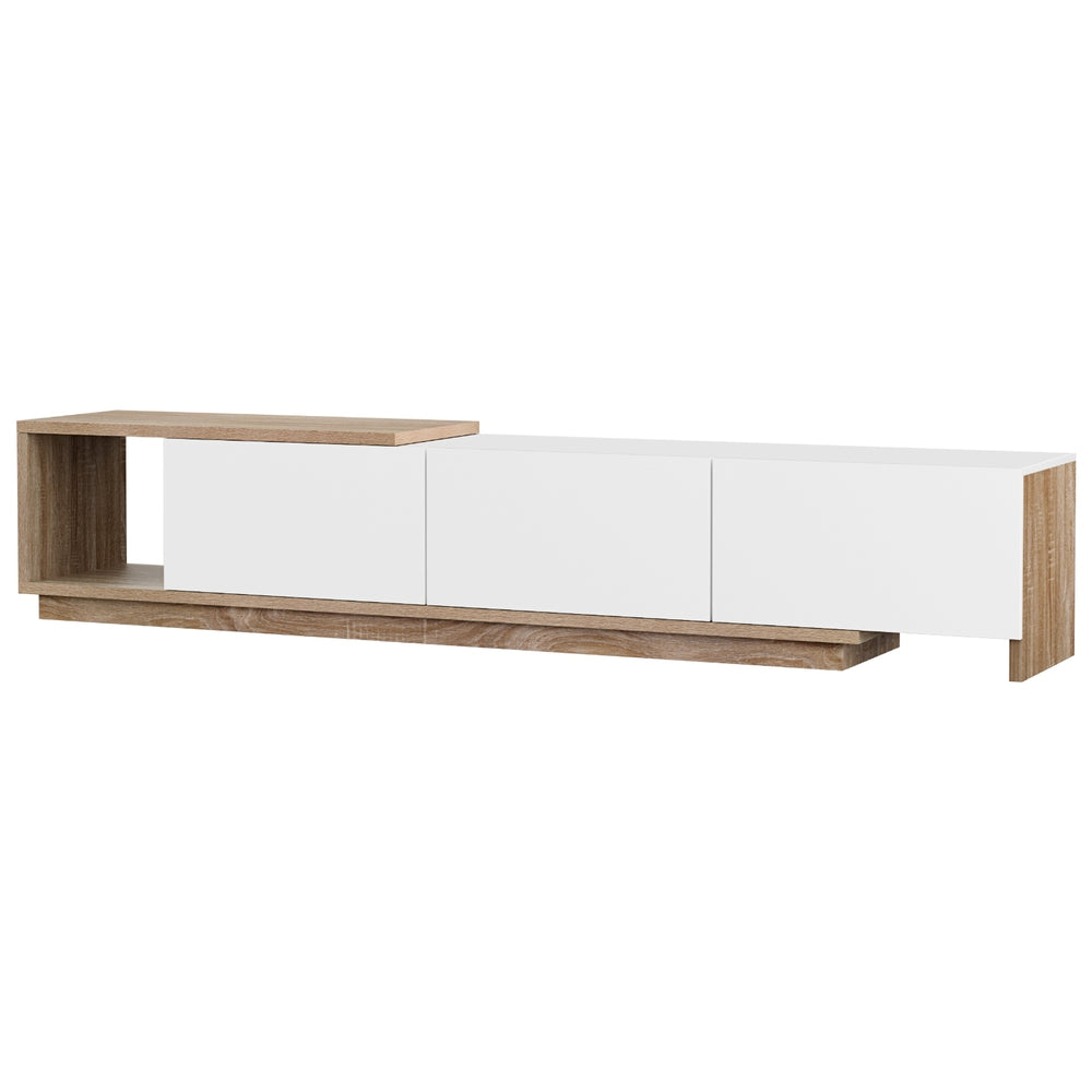 Artiss TV Cabinet Entertainment Unit Stand Extendable White Oak - Furniture > Living Room > TV Units