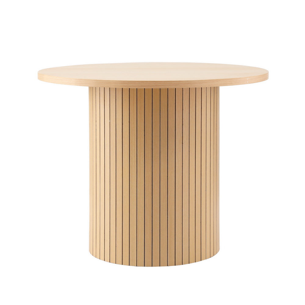 Artiss Coffee Table Round Fluted - Furniture > Living Room > Coffee Tables