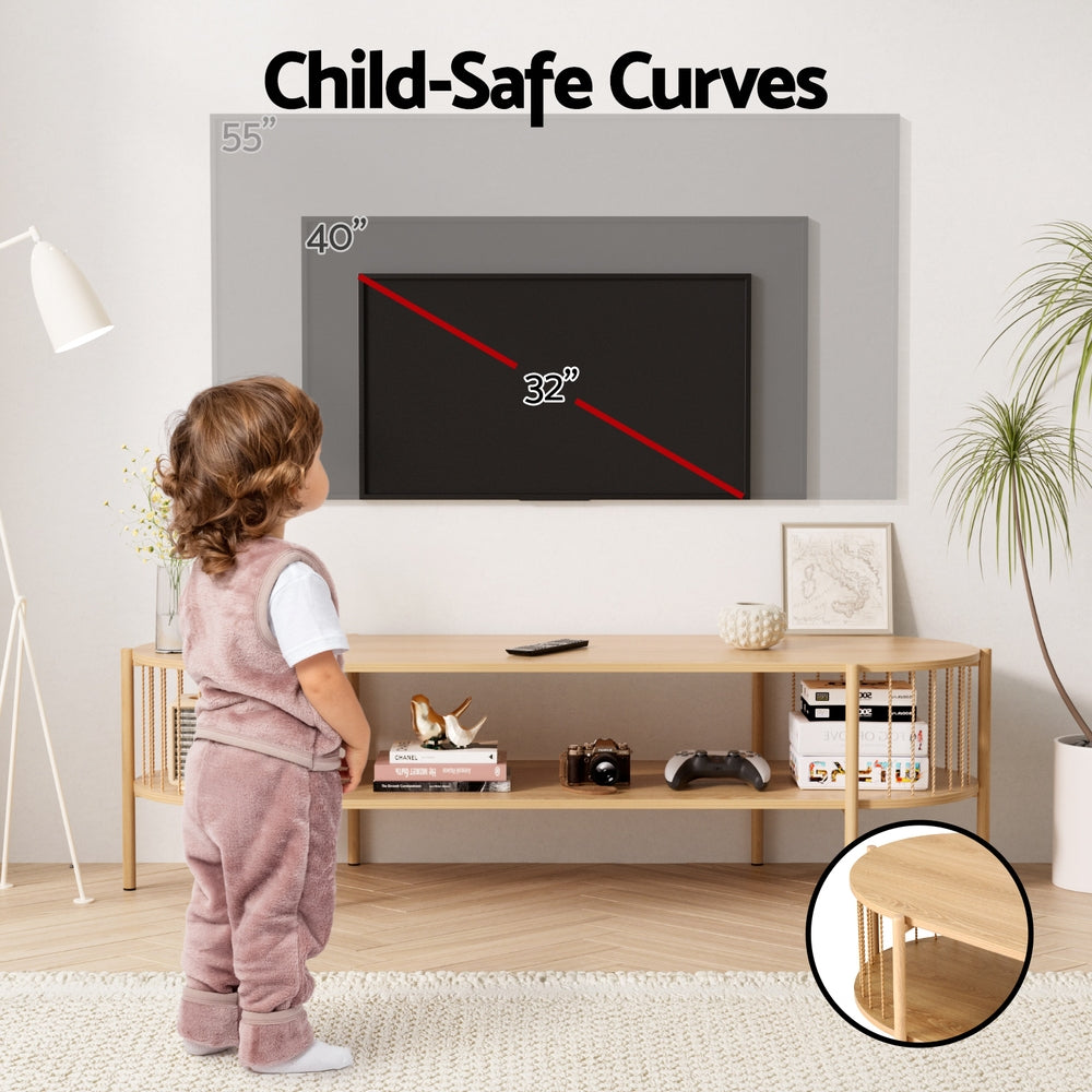 Artiss TV Unit Entertainment Unit Storage Shelf 148cm Pine - Furniture > Living Room > TV Units